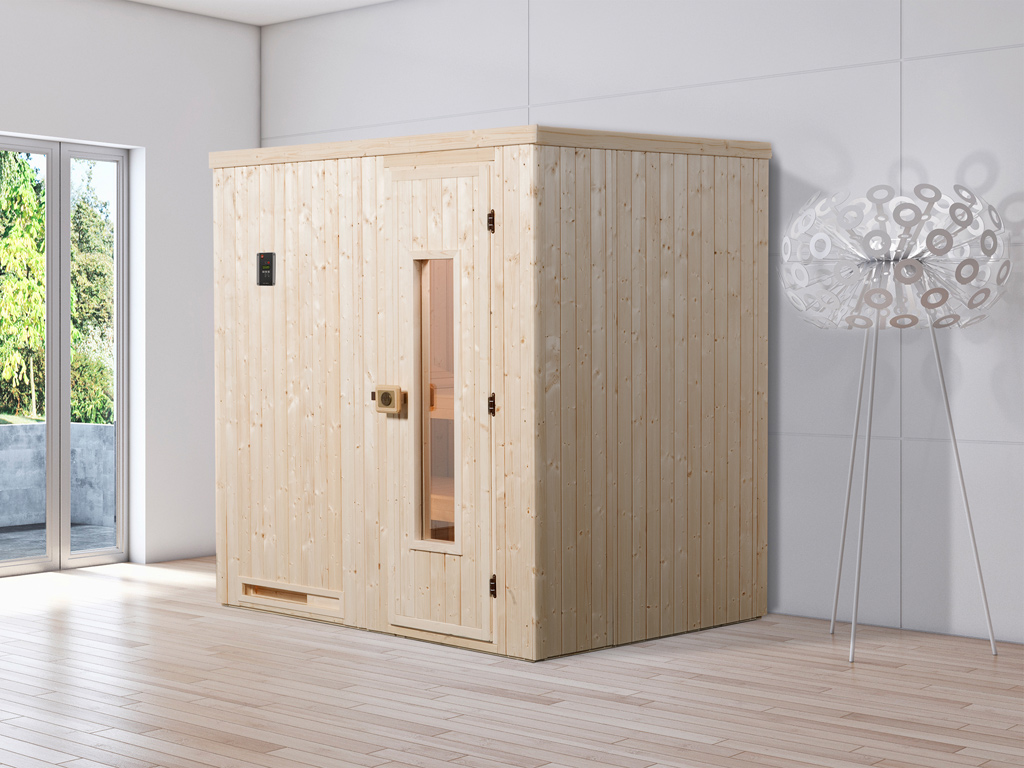 Sauna Elementsauna Varberg 2 HT isolierte Holztür mit 
